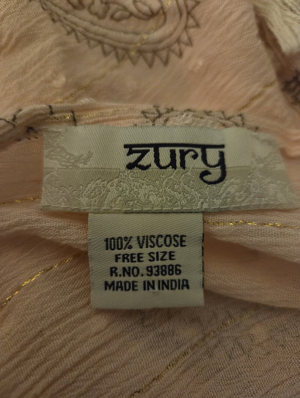 NWOT Zury Boho Paisley Maxi Dress Pink Metallic Lurex Tassel Free Size - Picture 11 of 12